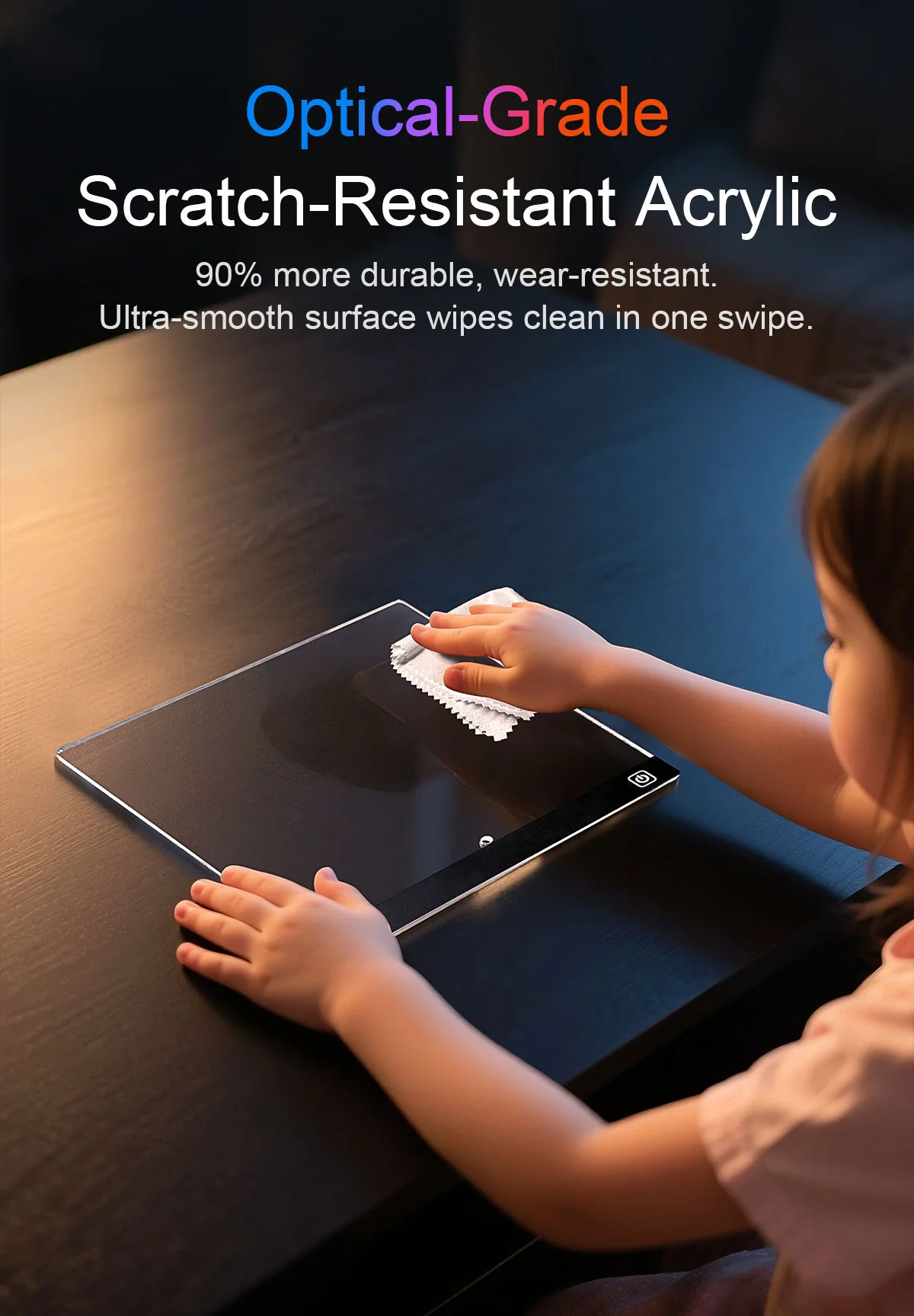 4-Color LED Acrylic Drawing Night Light – USB Erasable Creative Lamp for Kids - Image 3