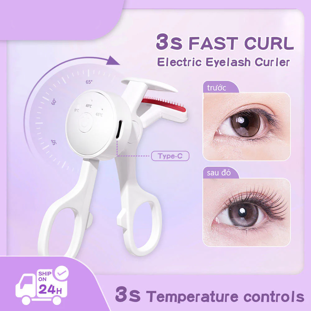 Electric Heated Eyelash Curler with Temperature Control - Image 2