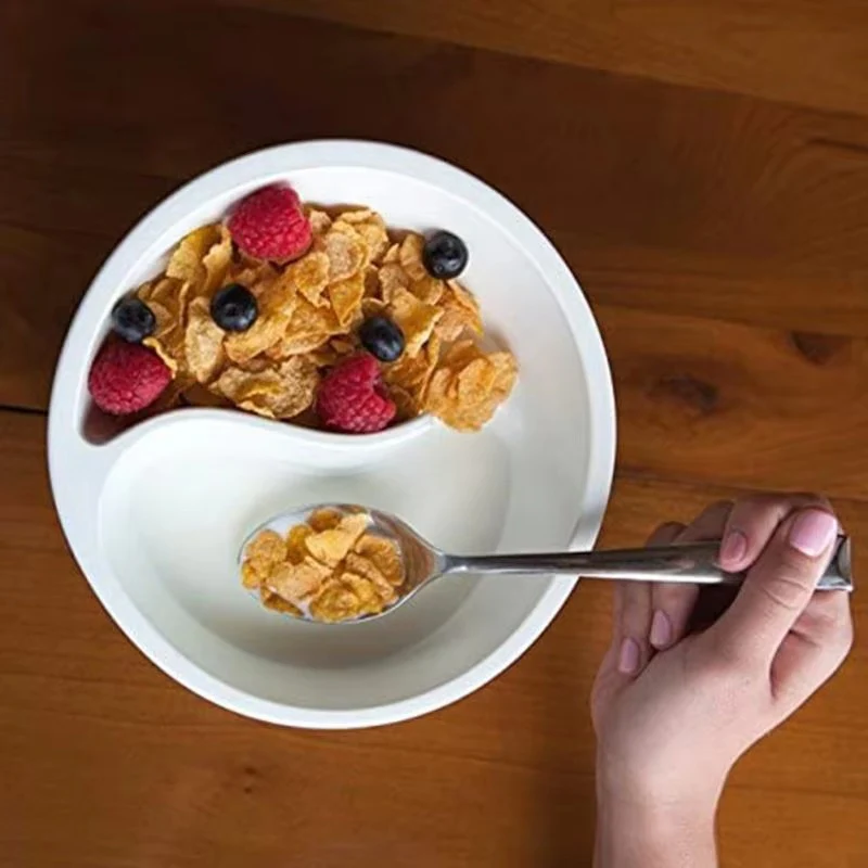 Spiral Slide Partitioned Cereal Bowl